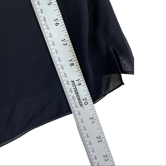 CHANEL 100% Silk All Black Top Skirt Summer Sz 42 - Picture 15 of 15